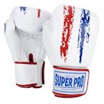 Super Pro Bokshandschoen Warrior - wit/rood/blauw